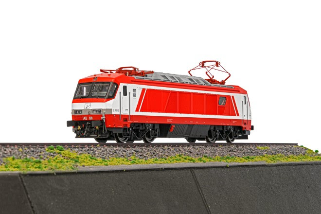  RIVAROSSI HR2765D - FS locomotiva elettrica E 402A, livrea rosso/bianca d'origine, epoca V-VI